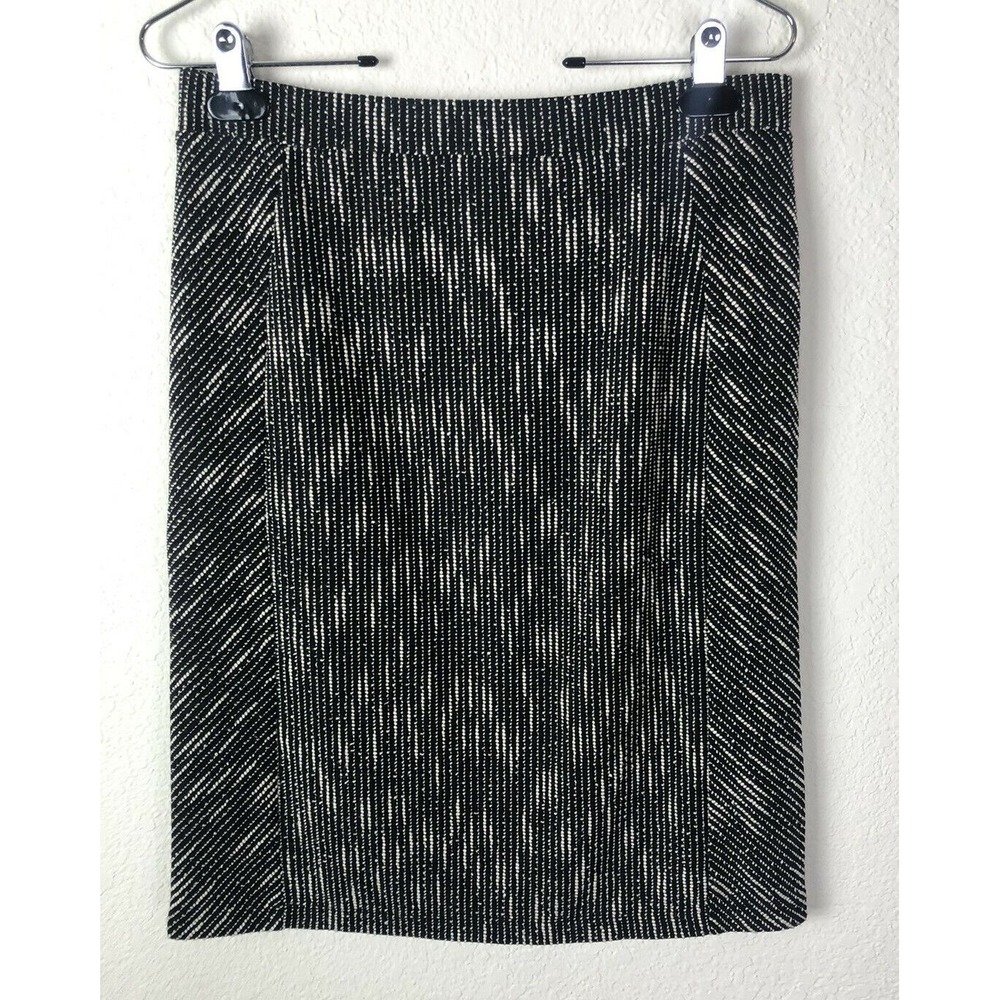 Banana Republic Black White Tweed Pencil Skirt Size 6 Patterned